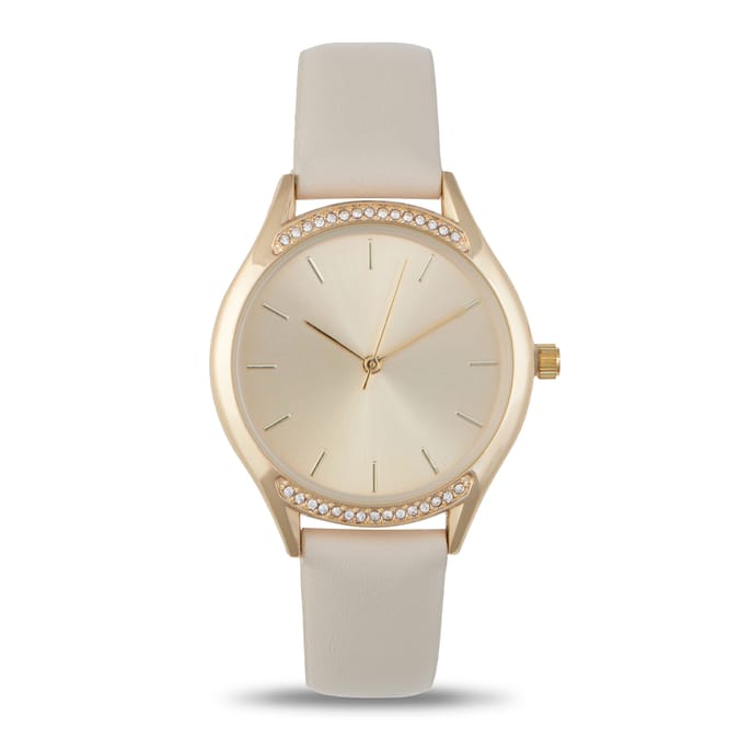 A La Mode Gold Leather Watch