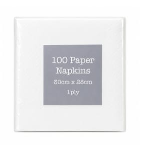 White Paper Napkins 100 Pack