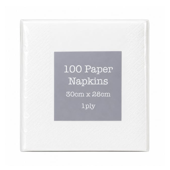 White Paper Napkins 100 Pack