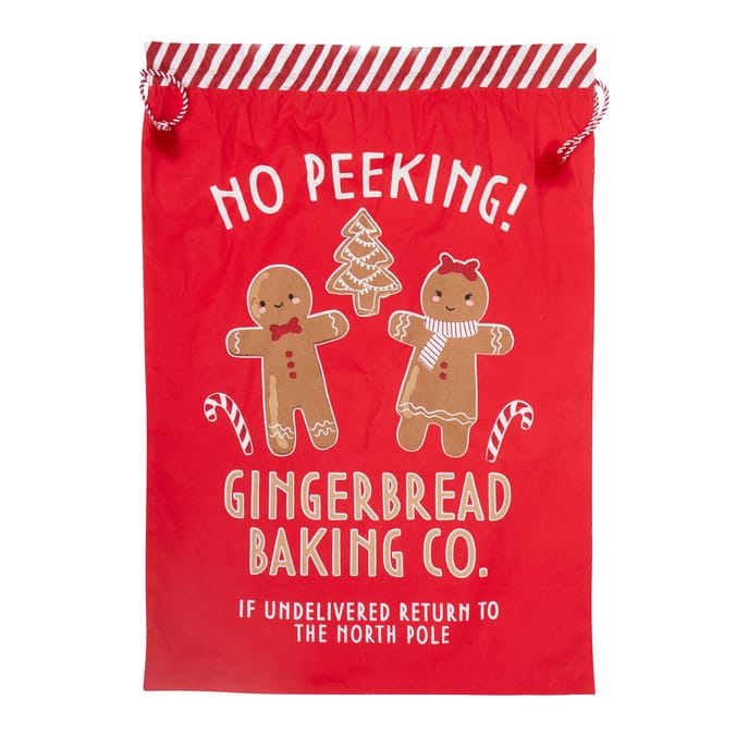 Sleigh Bells Large Canvas Novelty Christmas Sack