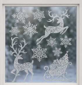 Festive Feeling Christmas Frosty Window Stickers Assorted