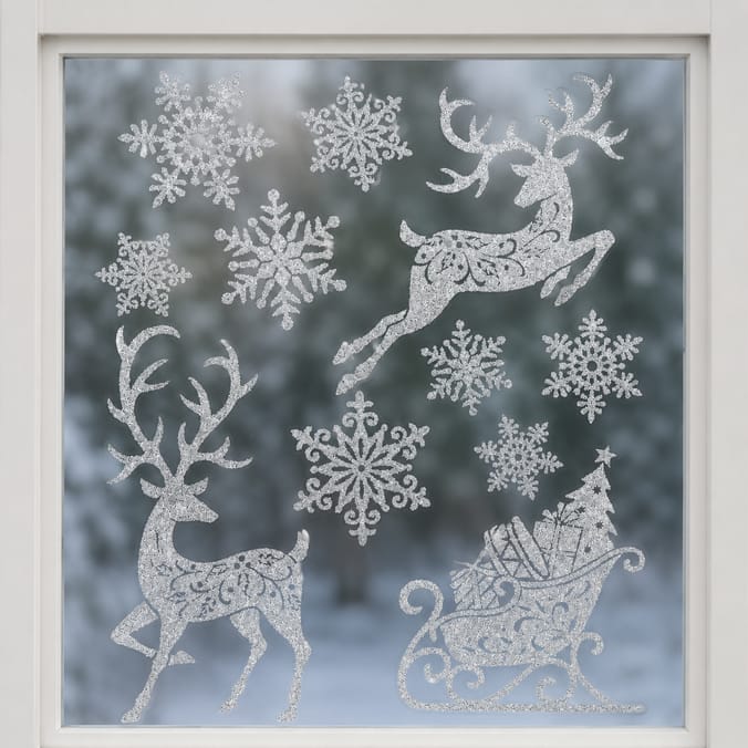 Festive Feeling Christmas Frosty Window Stickers Assorted