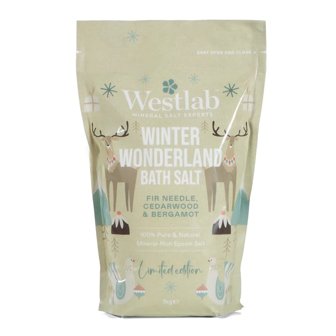 Westlab Winter Wonderland Salts 1kg - Fir Needle, Cedarwood & Bergamot