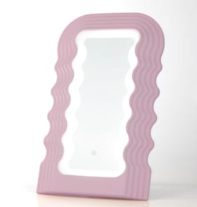 Light Up Small Wavy Mirror - Purple
