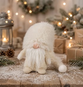 Festive Feeling Sitting Gonk Decoration - Cream