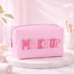 Pink Boucle Make Up Bag