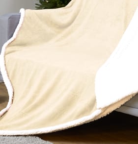 Sleigh Bells Sherpa Reverse Throw - Cream