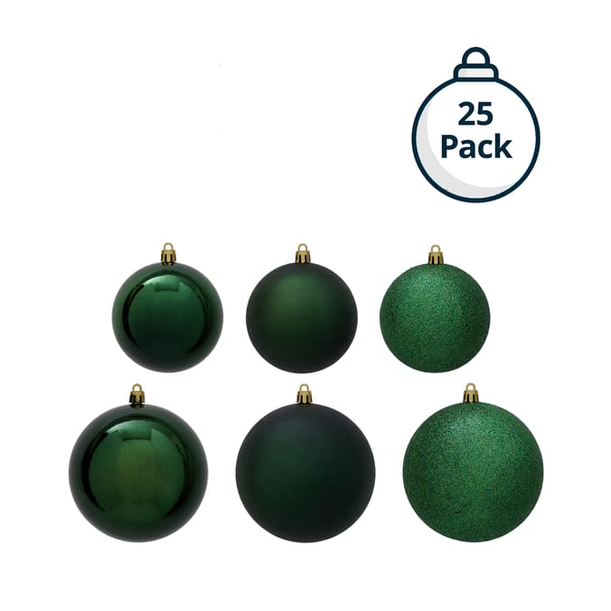 Festive Feeling Mixed Size Christmas Baubles 25 Pack