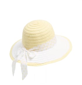 Hoppy Easter Easter Bonnet With Ribbon - Yellow/White