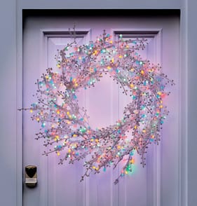 Prestige Mains Operated 600 LED Winter Berry Wreath - Multi