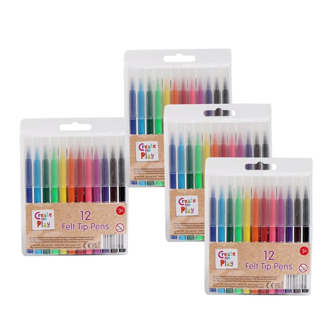  Create And Play 12 Felt Tip Pens x4