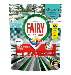 Fairy Mrs Hinch's Woodland Wander Platinum Plus Dishwasher Tablets 65 Capsules - Lemon 