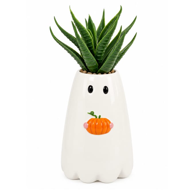 Mini Artificial Halloween Plant - Ghost