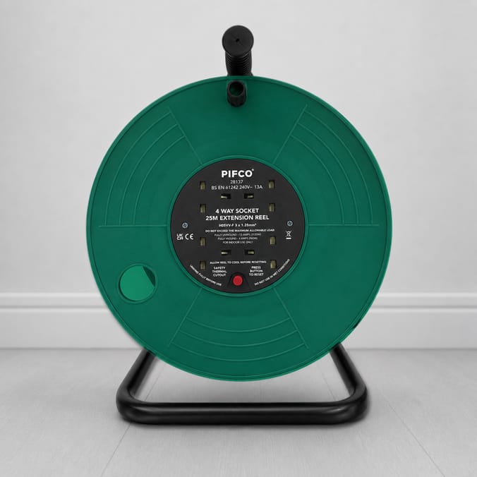 Pifco 4 Way Socket 25M Extension Reel