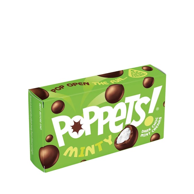 Poppets Dark Chocolate Mint Creams 40g Box x36