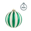  Sleigh Bells 12cm Candy Cane Christmas Baubles 4 Pack