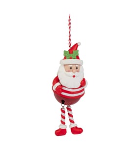 Sleigh Bells Novelty Clay Hanging Decoration - Santa 