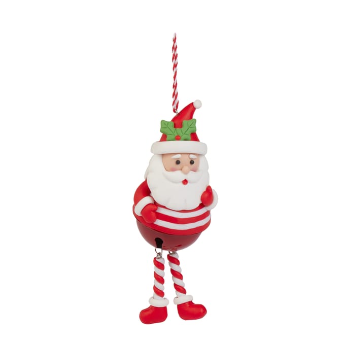 Sleigh Bells Novelty Clay Hanging Decoration - Santa 