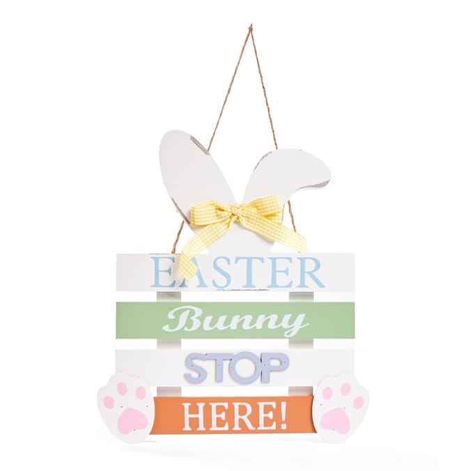 Hoppy Easter Bunny Stop Here Sign