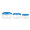 Kitchen Round Food Containers 3 Pack - Blue  
