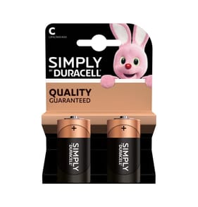 Duracell Simply C Batteries 2 Pack