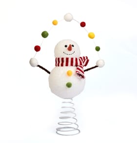 Sleigh Bells Snowman Tree Topper