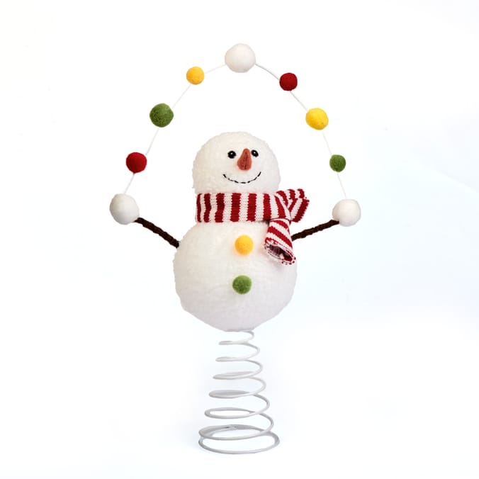 Sleigh Bells Snowman Tree Topper