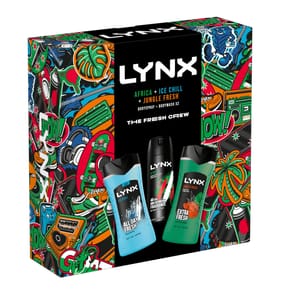 Lynx Body Spray Trio Gift Set - The Fresh Crew Africa/Ice Chill/Jungle Fresh