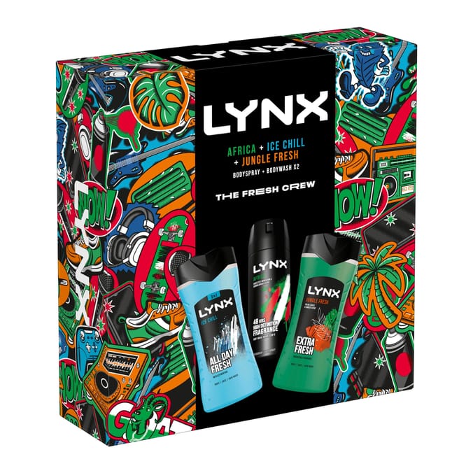 Lynx Body Spray Trio Gift Set - The Fresh Crew Africa/Ice Chill/Jungle Fresh