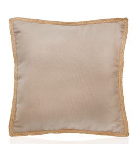 The Outdoor Edit Earthed Raffia Trim Cushion - Taupe