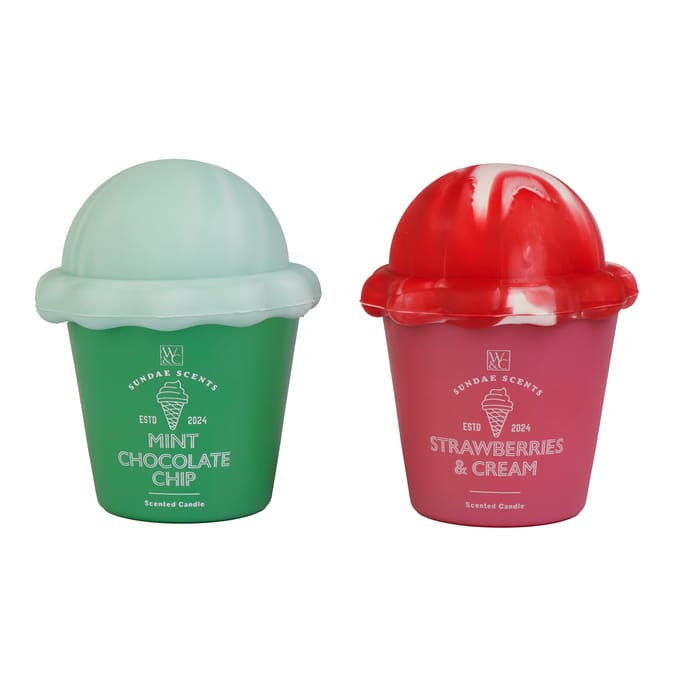Wickford & Co Sundae Scents Ice Cream Set Scented Candles - Pink