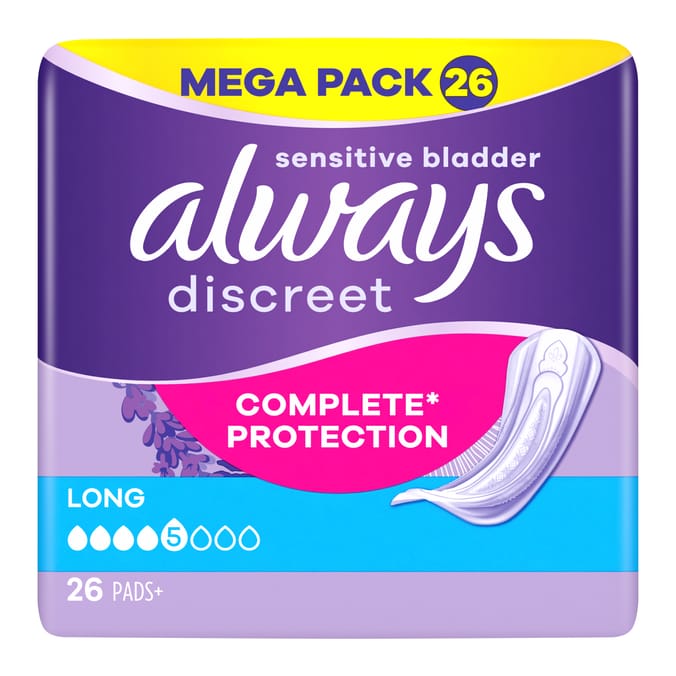 Always Discreet Incontinence Pad 26s - Long