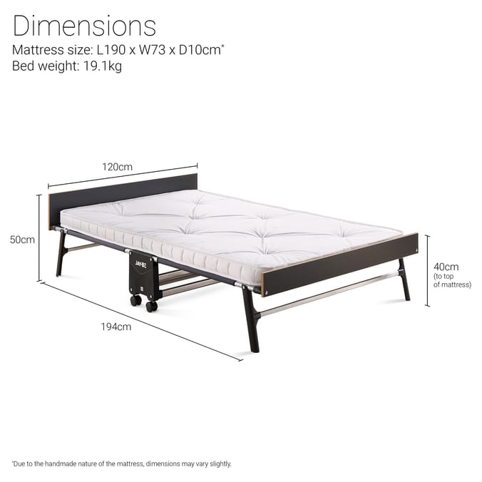 Jay-Be GP120 Grand Folding Bed with e-Pocket Tufted Mattress - Small Double