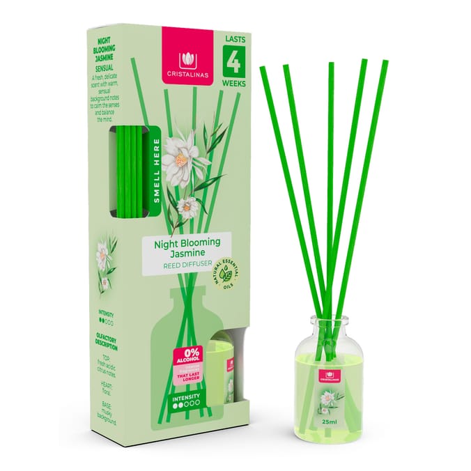 Cristalinas Reed Diffuser 25ml - Night Blooming Jasmine