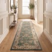 Asiatic Raja Border Runner RA02 - Teal/Cream