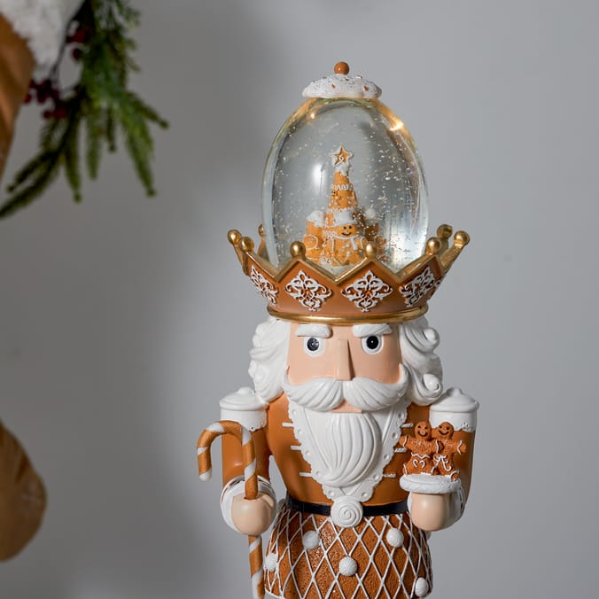 Gingerbread Musical Nutcracker with Animated Snowglobe