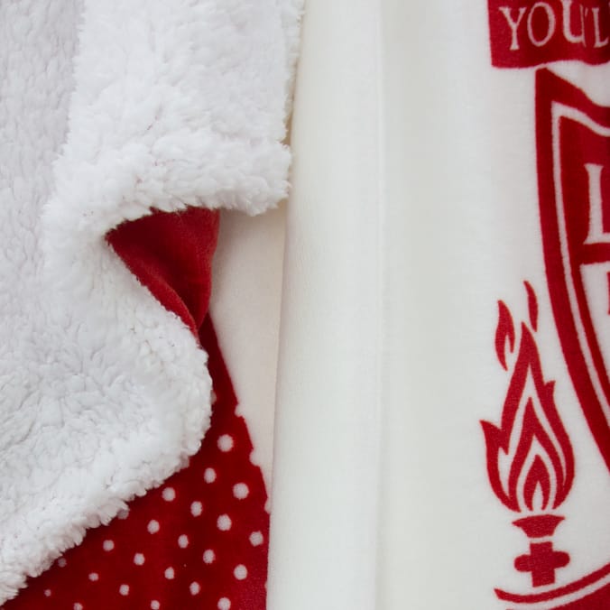 Liverpool FC Crested Sherpa Fleece Blanket