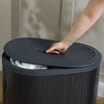 Home Collections Ribbed Bamboo Double Laundry Hamper