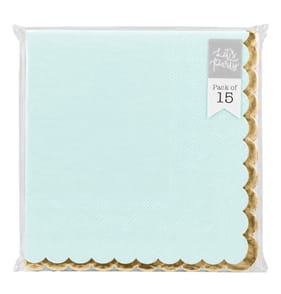 Let's Party Scalloped Napkins 15 Pack - Blue