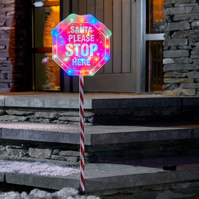 Prestige LED Santa Stop Here Sign
