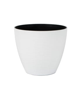 Jardin Water Ripple Plastic Planter 23cm - White