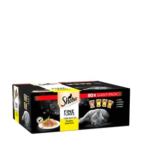 Sheba Fine Flakes Mixed Poultry in Jelly Pouches 80 x 85g
