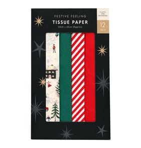 Festive Feeling Tissue Paper 12 Pack - Candy Cane