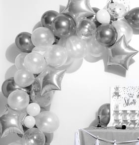 Festive Feeling Balloon Arch - Silver