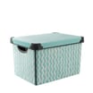 Wavy Print Storage Box 17L - Green