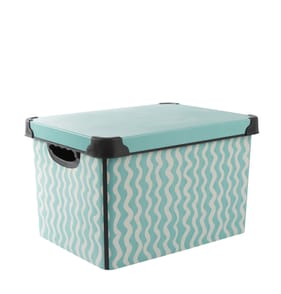 Wavy Print Storage Box 17L - Green