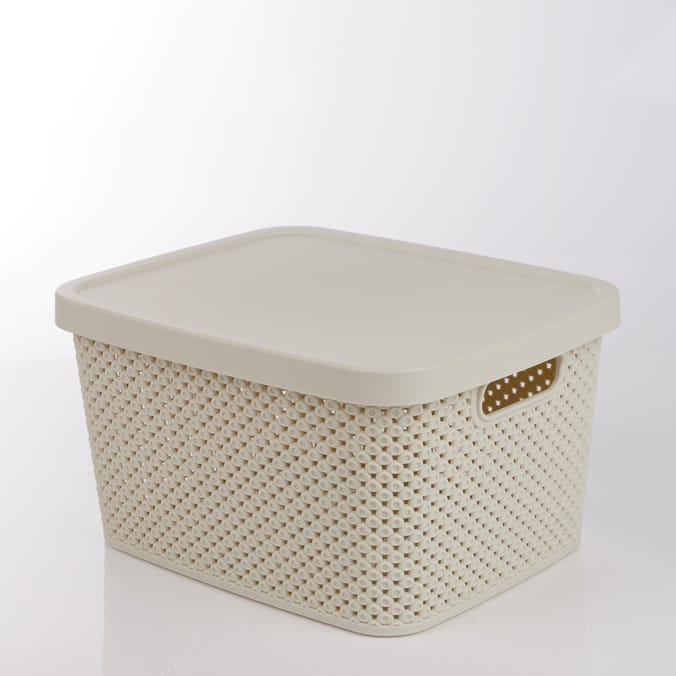 Diamond Storage Basket with Lid 7l
