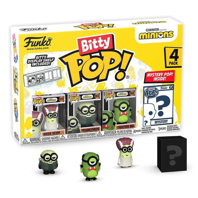  Funko Bitty Pop! Minions Mini Vinyl Figure 4 Pack - Bride Kevin, Frankenbob, Creature Mel & Mystery