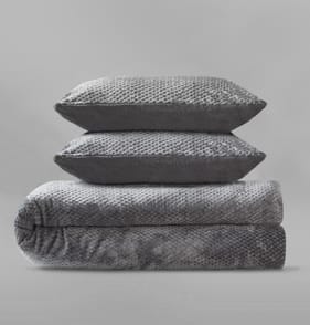  The Winter Warmer Collection Waffle King Size Duvet Set - Grey