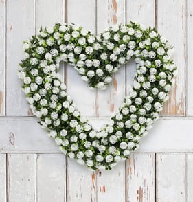 Jardin Artificial Rose Heart - White